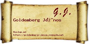 Goldemberg János névjegykártya
